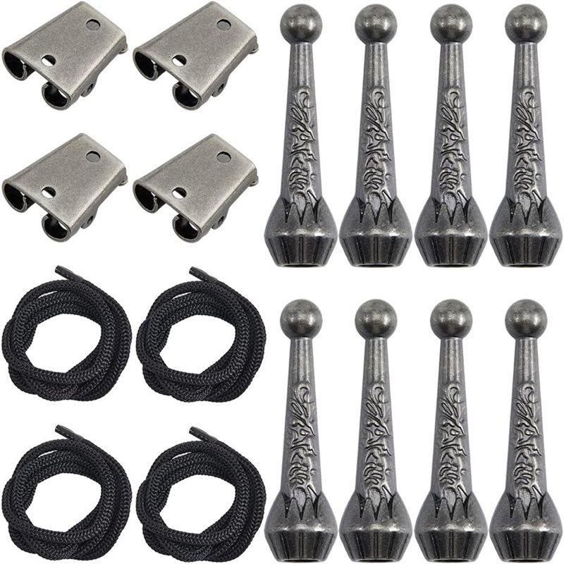 A95D-1 Set Iron Bolo Tie Findings Kit Bolo Tie Tips Replacement End Caps Kit Tie Buckle Accessories For Bolo Tie Making