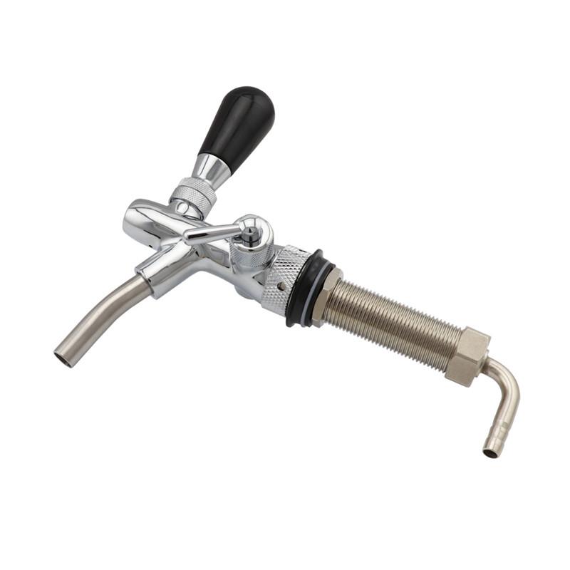 Rubinetto per Birra Regolabile con Stelo da 4 pollici Cromato Controllo del Flusso Rubinetto per Birra Homebrew Kegerator Rubinetto per Birra alla Spina