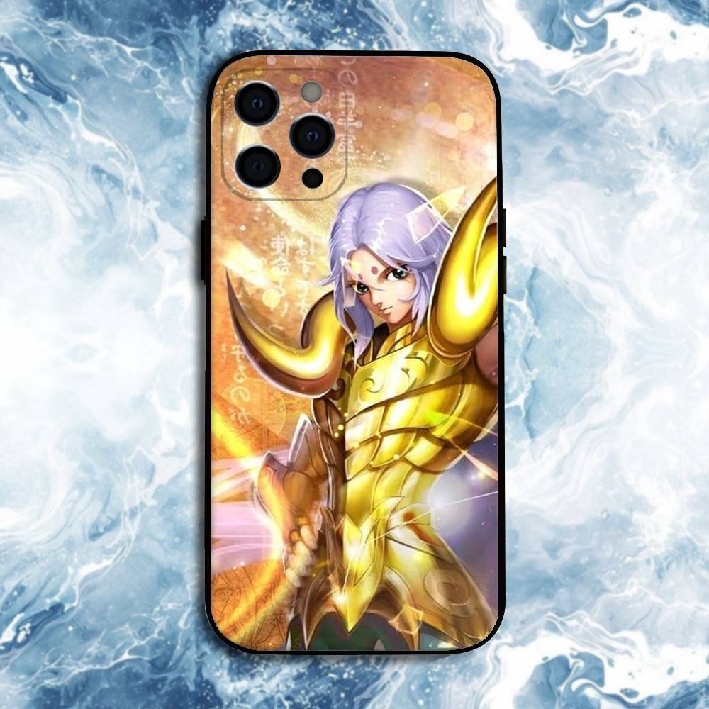Saint Seiya Knights Of The Zodiac Phone Case For iPhone17,16,15,14,13,12,11 Plus,Pro Max, Soft Silicone Black Cover