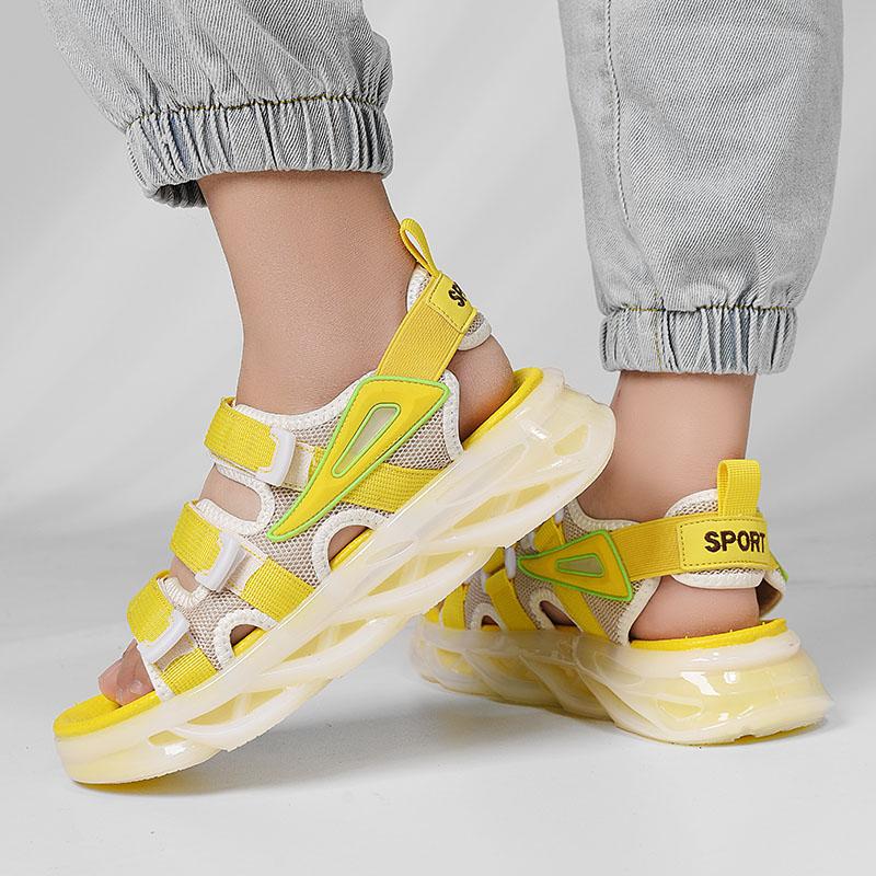 2024 Fashion Yellow Sandals For Men Summer Non-slip Men's Sports Sandals Hook Loop Platform Beach Slippers Men sandalias hombre