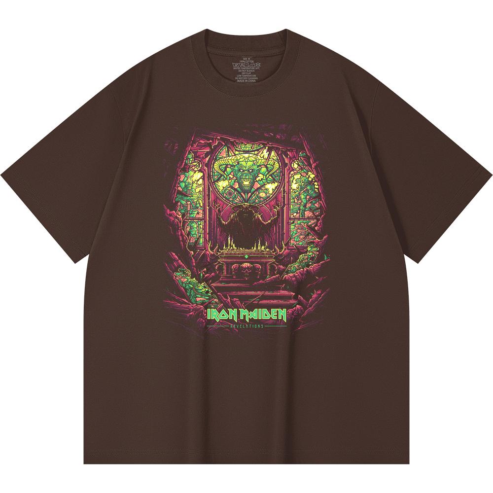 T-shirt Heavy Metal 100% Cotone 230 Gsm Stampa Band Rock Musica Popolare Unisex T-shirt Pesante in Cotone