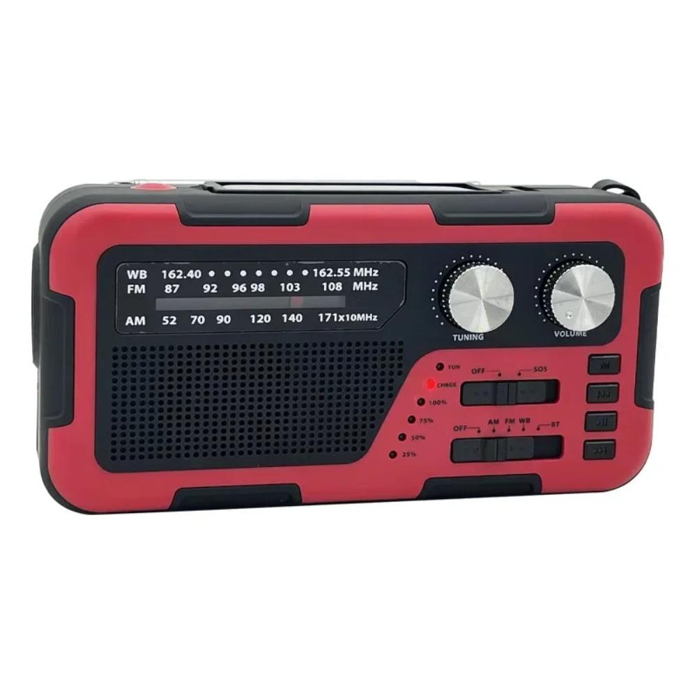 Emergency Weather Radio 2000mAh Rechargeable Battery Portable Hand Crank Solar Weather Alert Radio AM/FM/NOAA Channel