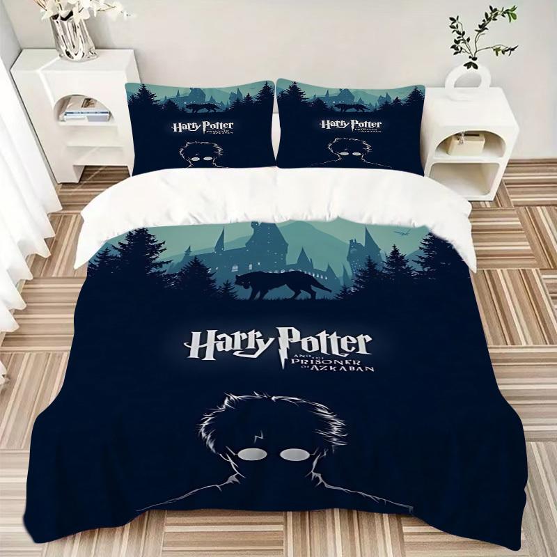 3pcs Harry Potter Prisoner of Azkaban Bedding Set, Soft Polyester Duvet Cover and Pillowcases Seasons all suitable, Design for Bedroom L1003091