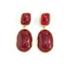SHIXIN Vintage Red/White Resin Acrylic Oval Pendant Earrings Women Simple Geometry Drop Earrings New Year Jewelry Accessories