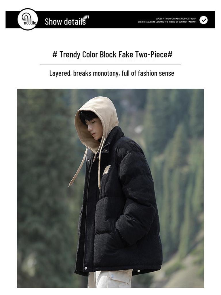 Men's Thickened Corduroy Two-Piece Sports Jacket - Winter Warm, Trendy Workwear