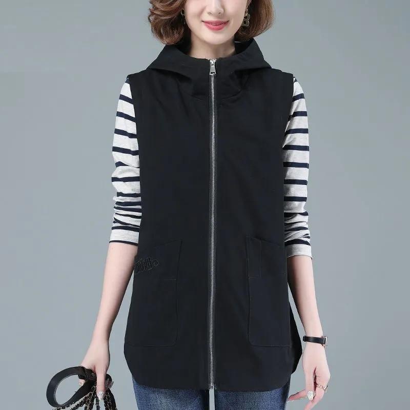 Women's Plus Size Sleeveless Loose Vest Simple Slimming Jacket