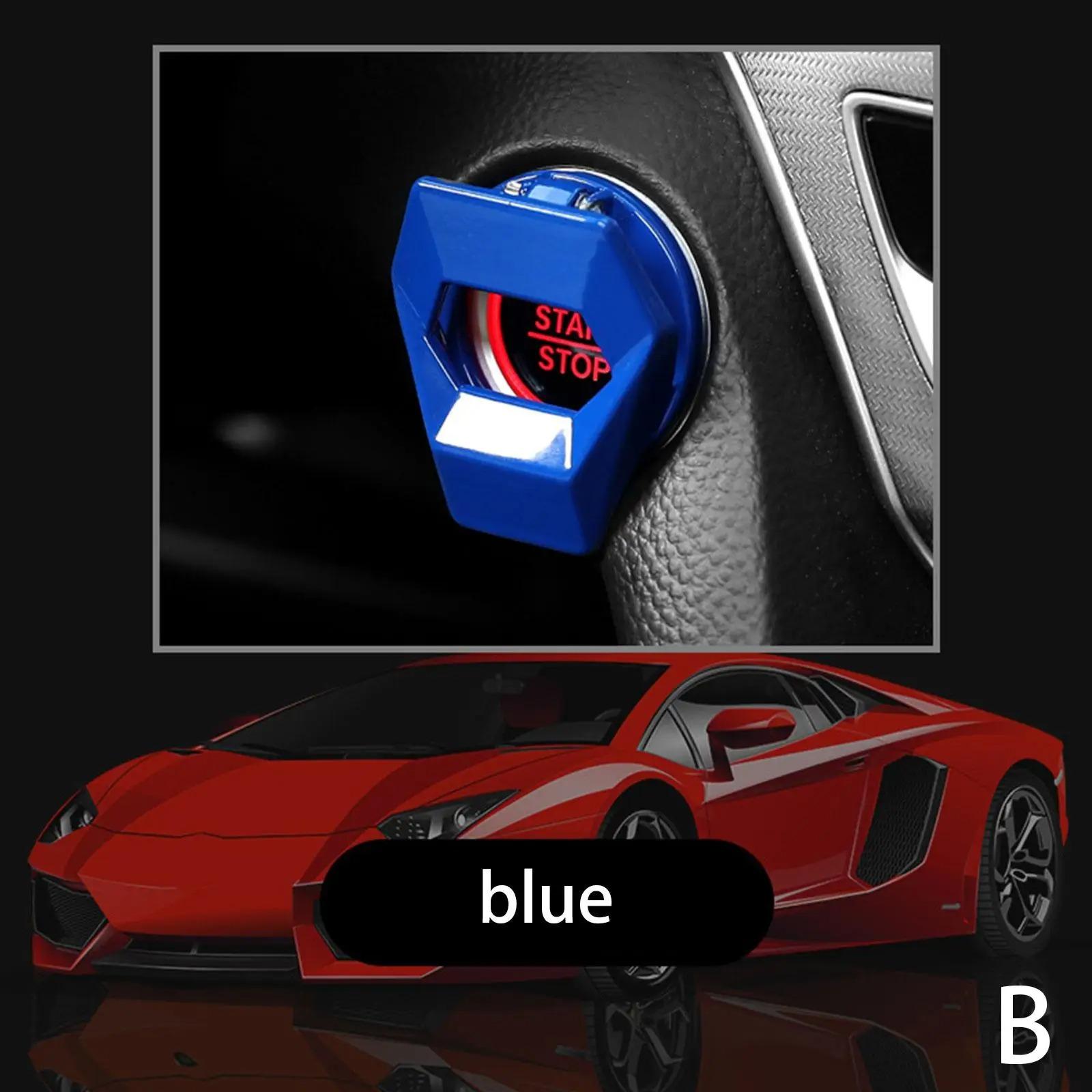 

Накладка на кнопку запуску/зупинки двигуна автомобіля, декоративна захисна накладка на кнопку, для Ford ST Line Fiesta Focus Mondeo Edge Kuga синій