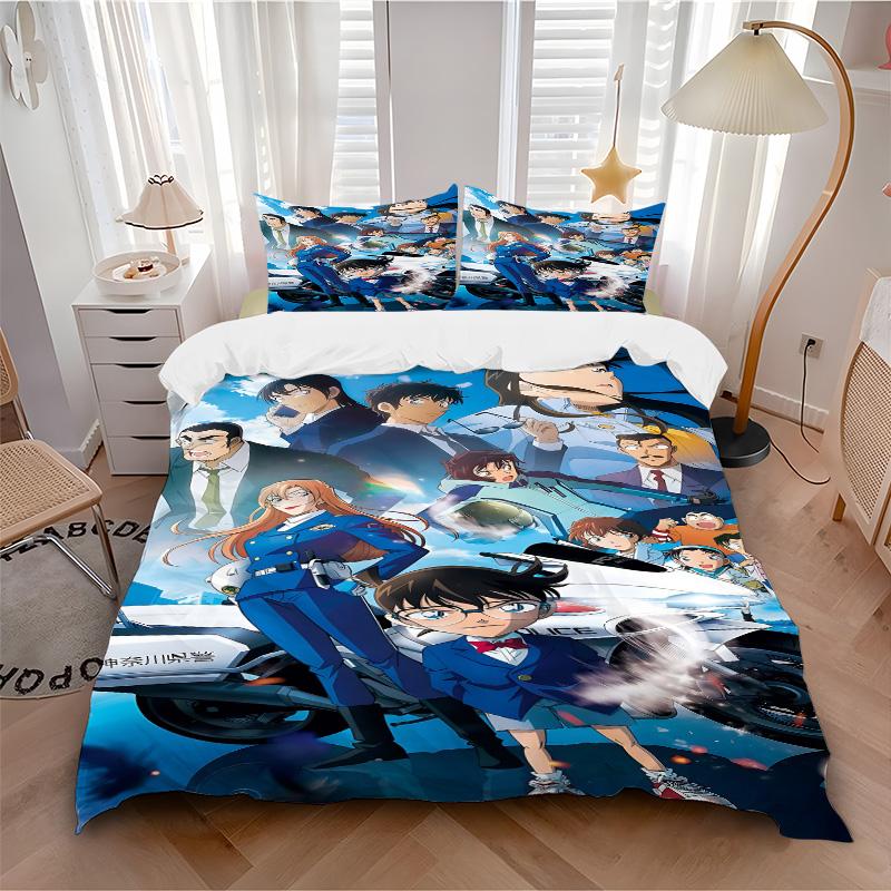 Detective Conan Mystery Unfolds Print 3Pcs Bedding Setduvet Cover With 2 Bedropillowcase Home Birthday Gift