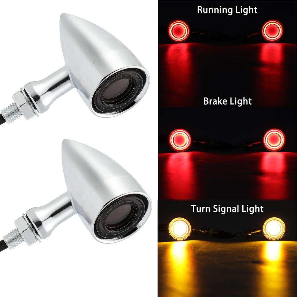 Motorcycle LED Bullet Blinker Red Brake Turn Signal Tail Light Universal