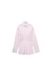 2024 Women's Summer Long Sleeve Shirt Dress with Turn-Down Collar and Waist Tie