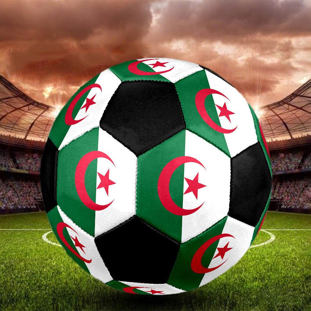 1pc Algeria National Football Team Soccer Ball Size 5 Indoor Soccer Ball Fashion Colorful Backyard Game - Great For Sports Fans Gift HE1