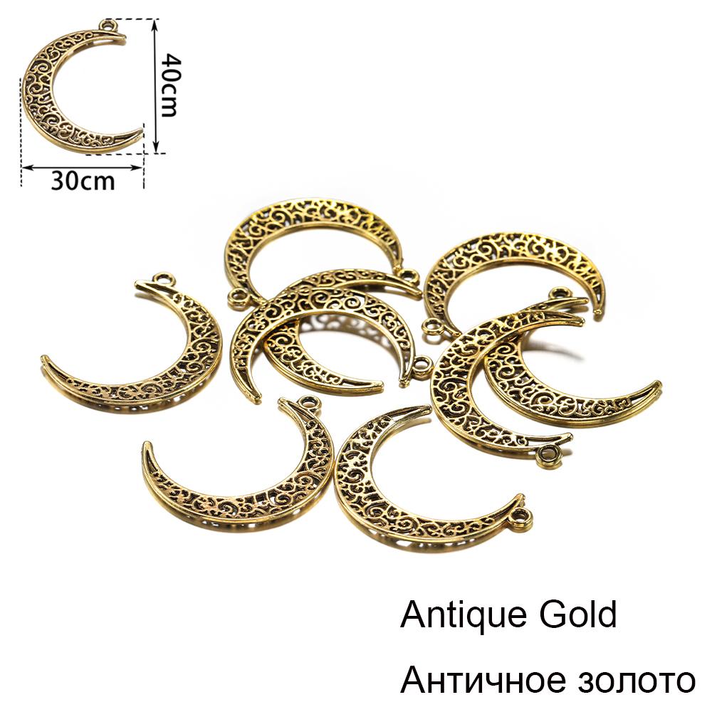 10 pièces 30x40mm Antique tibétain couleur argent lune bracelet à breloques collier pendentif bricolage artisanat fabrication de bijoux résultats accessoires