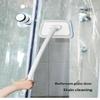 Long Handle Bathroom Cleaning Brush With Soft Scratch Free Scrub Pad For Bathtub Tile Sink Cleaning