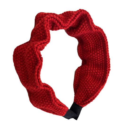 Hair Hoop Non-Pressing Design Soft Knit Headband Wide Pleated High Hair Accessory Crown Autumn Winter