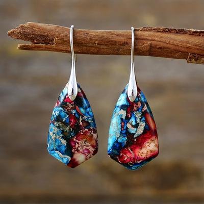 BLINGBAY Women's Pendant Earrings New Simple Natural Stone Pendant Earrings Bohemia Ethnic Style Popular Accessories Modern Jewelry Gifts Multicolor