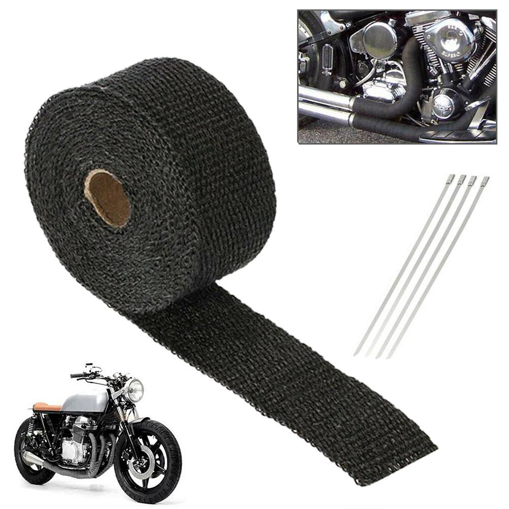 Motorcycle Exhaust Pipe Insulation Belt Fiberglass Pipe Glass Motorcycle Tape Header Heat Fiber Exhaust Thermal D8v3