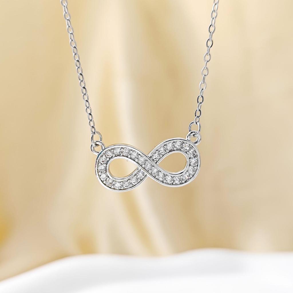 Elegant Gold Infinity Love Pendant Necklace - Titanium Steel, Full Diamond, High-End Luxury Design