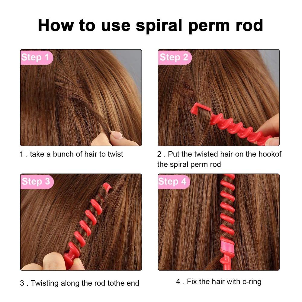 20pcs Hollow Spiral Hair Roller Mixed Colors Hair Curling Roller Styling Tool Spiral Rod  Salon