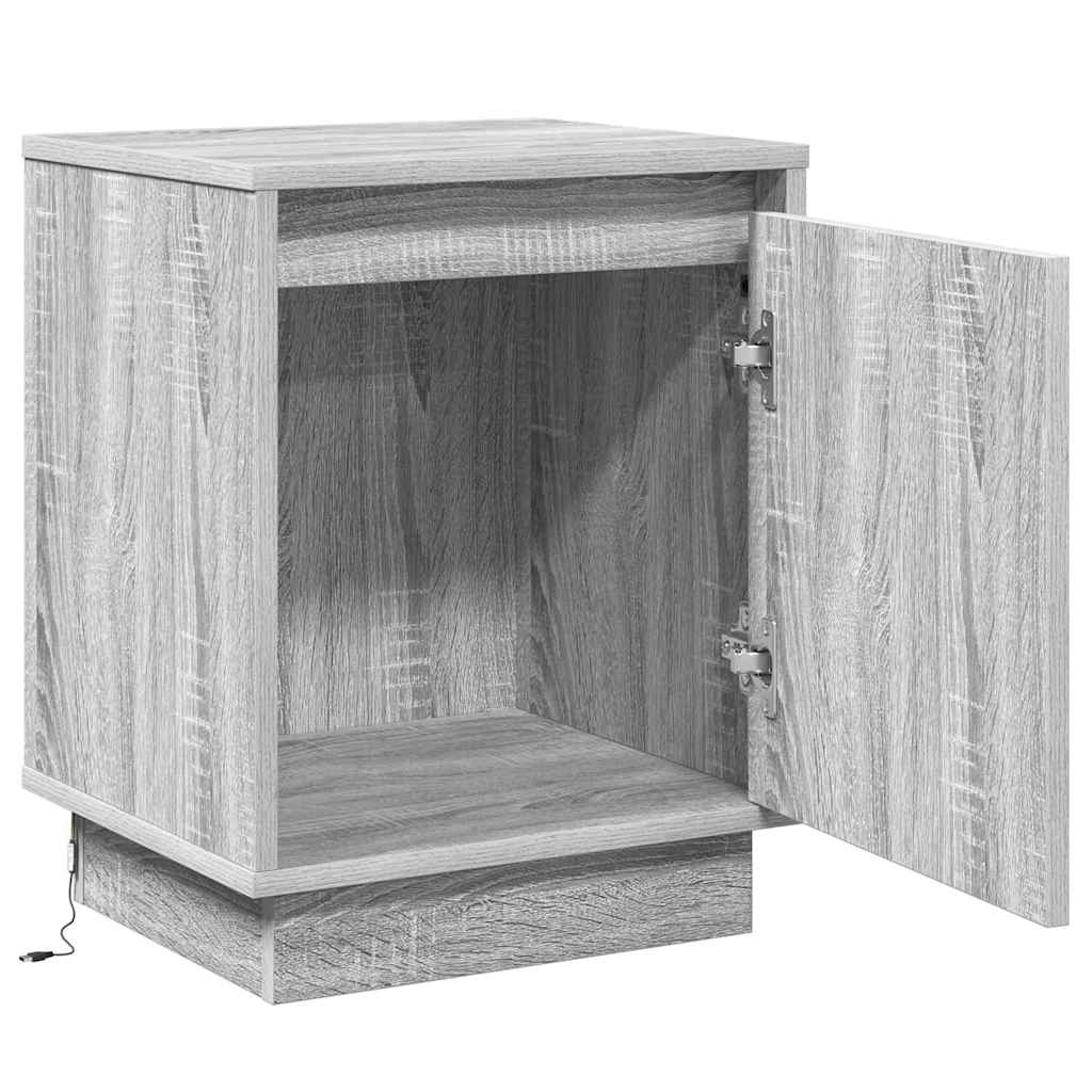 Nightstand Gray 39 x 34.5 x 50 cm Engineered Wood