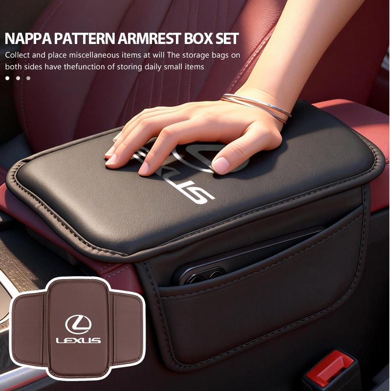 YOM1 Leather Car Armrest Box Pad Central Arm Rest Storage Pocket Protective Cover For Lexus IS350 ES350 IS250 IS460 IS220h IS300