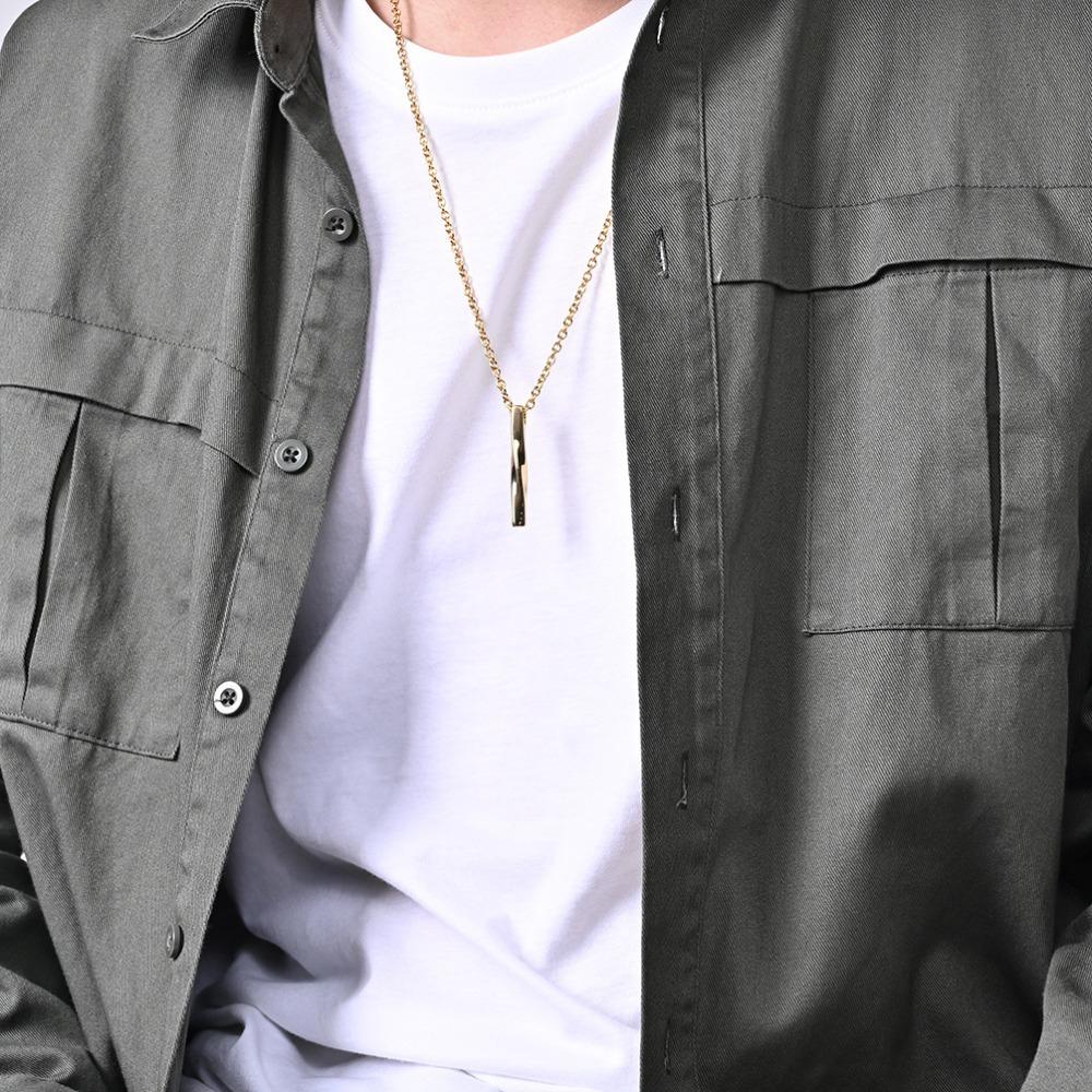 Simple Necklace Fashion Jewelry Rectangle Pendant Men's Accessories Korean Style Accessories