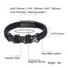 Men's Fashion Black Woven Leather Inlaid Cross Hidden Safety Buckle Business Casual Gift Men Bracelet BB1331