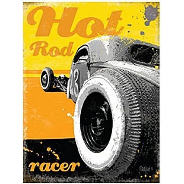 Vintage Pinup Girl Hot Street Rods Garage Full Service Route  Auto Mechanics Metal Tin Sign for Rural Wall Decor  Retro Poster P