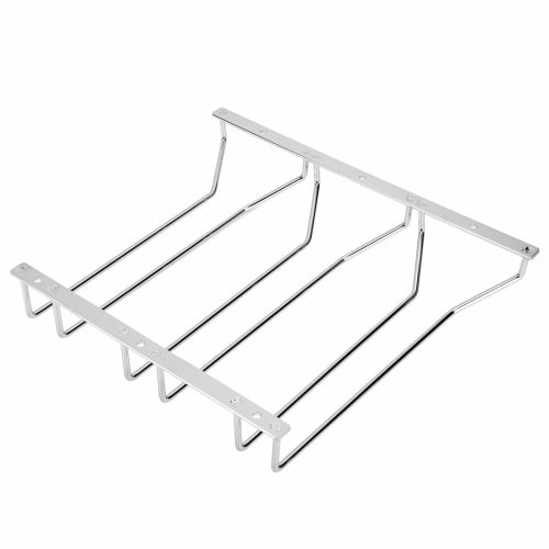 Dianoo Under Cabinet Wine Glass Rack with Hanging Wire, Stemware Rack Holder with Screws, Chrome Finish, 27cm, 3 Rows