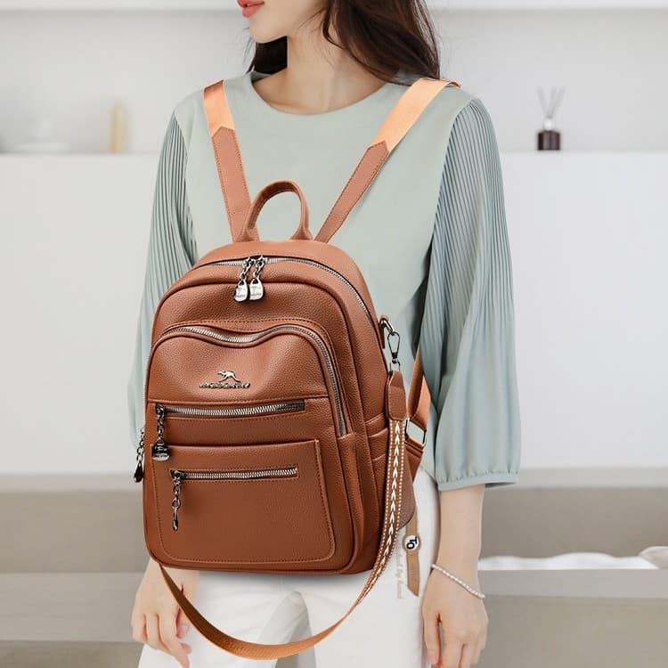 2025 New Soft Leather Versatile Women's Backpack