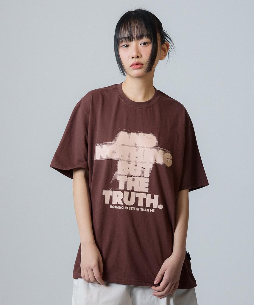 Nasttingijeubeleoldaenmi Scratch Lettering Tee_Brown