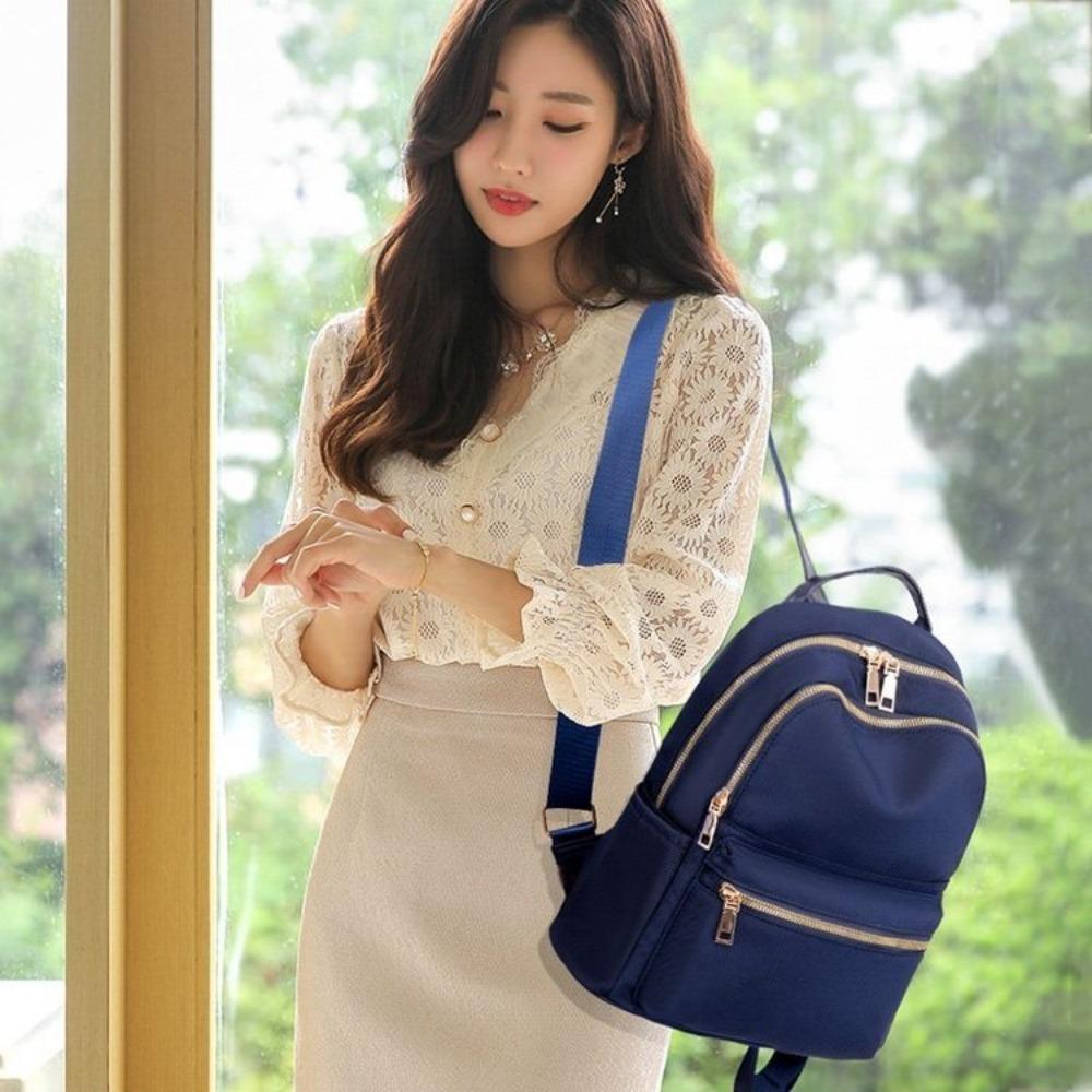 Vento Marea Μαύρο Γυναικείο Σακίδιο Πλάτης 2019 Νάιλον Ταξιδιωτική Τσάντα Ώμου Μαλακή Σχολική Τσάντα Για Εφηβικά Κορίτσια Μονόχρωμο Κόκκινο Σακίδιο Πακέτο Πορτοφόλι