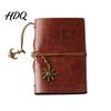 Sketchbook Notebook Faux Leather Binder 6 Ring Loose Leaf Vintage Personal Wear-resistant Journal Planner with Retro Steering Wheel Pendant