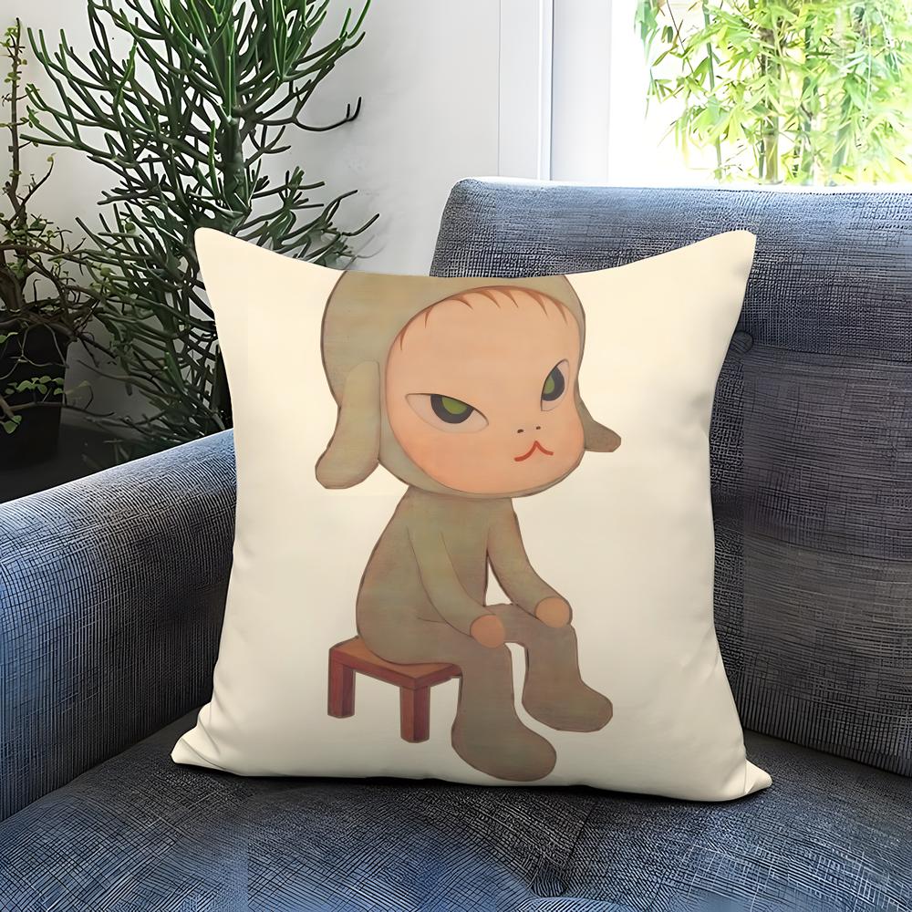 POPULAR Y-YYoshitomoo Naraa Cushion Cover Comfortable Reversible Pillow Cover Ideal for Car Sofa Bedroom & Beyond