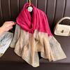 Brand Women Silk Scarf Female Stripe Foulard Femme Pashmina Shawls And Wrap Big Size Scaves Beach Towel Bandana Muslim Hijab
