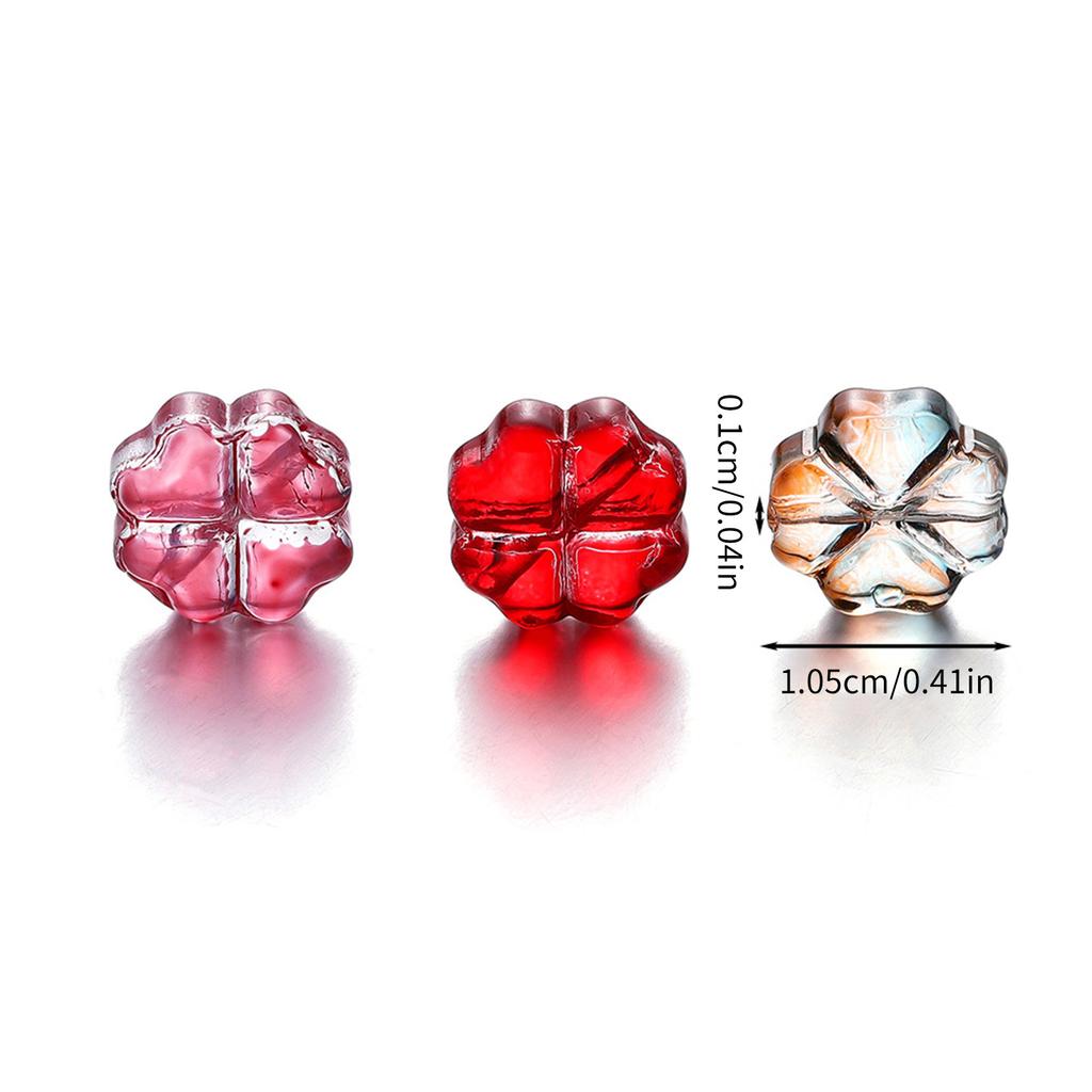 Popular Multicolor Glass DIY Accessories Four-Leaf Clovers Pendant DIY Handmade Bracelet Necklace Earring Clip Materials