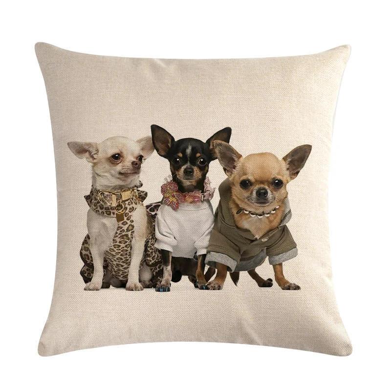 Mops Haustier Hund Muster Baumwolle Leinen Überwurf Kissen Kissenbezug Auto Haus Sofa Bett Dekorative Kissenhülle Funda Cojin