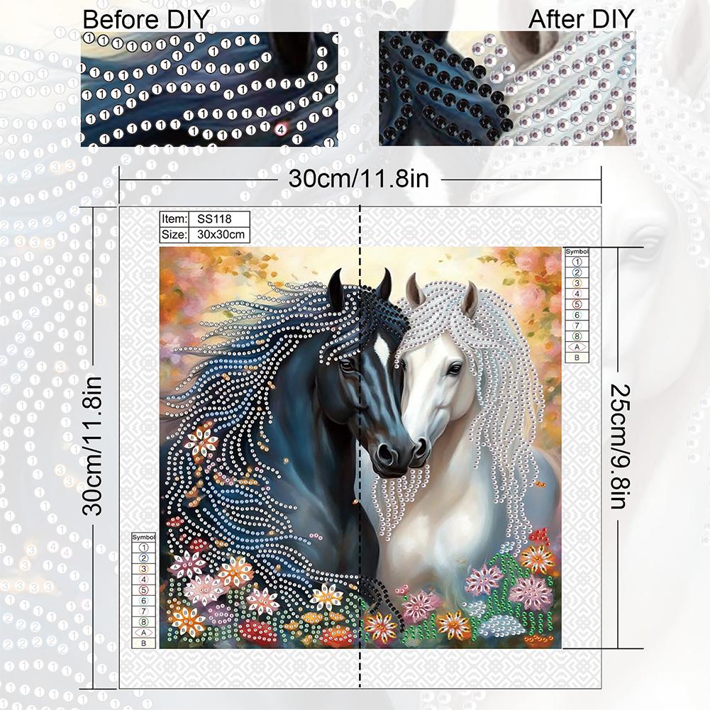 5D DIY Diamond Painting Kit Horse Partial Drill Resin Rhinestone Art