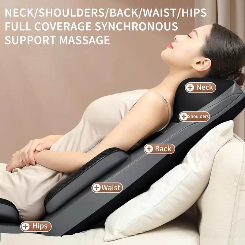 Neck Back Waist Massage Cushion Heat & Vibrate Massage Pad Multifunctional Electric Full Body Massage Chair
