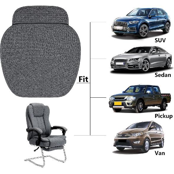 EifBrisa 2Pcs Car Seat Covers Cushion Pad, Bottom Front Seat Covers For Cars, Super Breathable, Storage Bags, Warm In Winter And Cool In Summer,