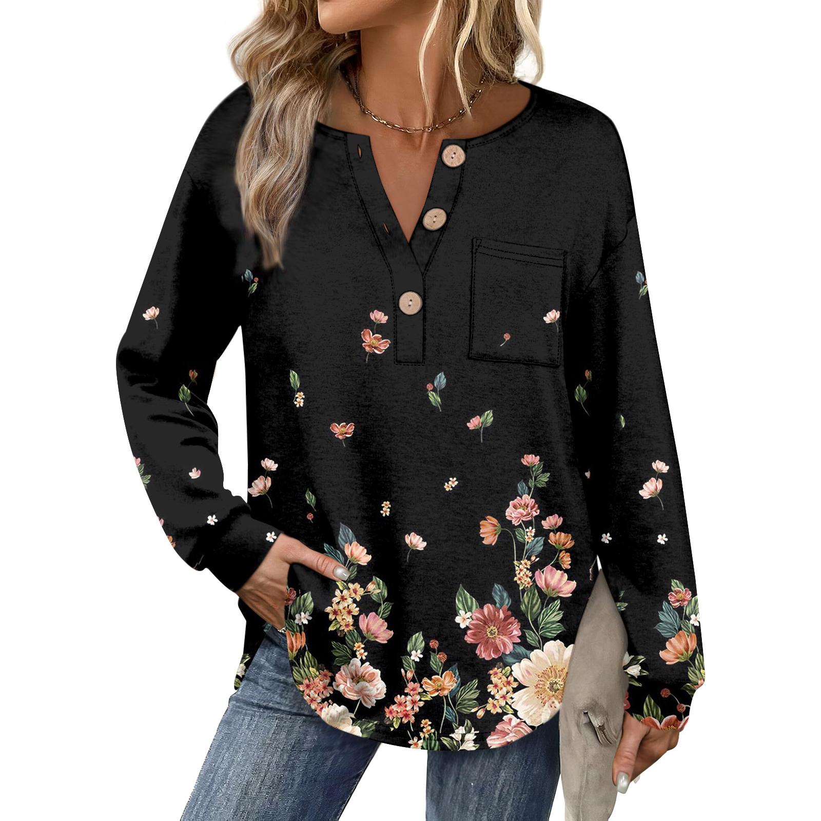 

Женский модный топ с длинными рукавами в стиле ретро с принтом L чёрный