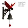Vintage Style Doorbell Ornament Red Bird Garden Bell, Wall Mounted Outdoor Dinner Handcrafted Resin Bell Yard Decor for Porch Patio Entryway Farmhouse