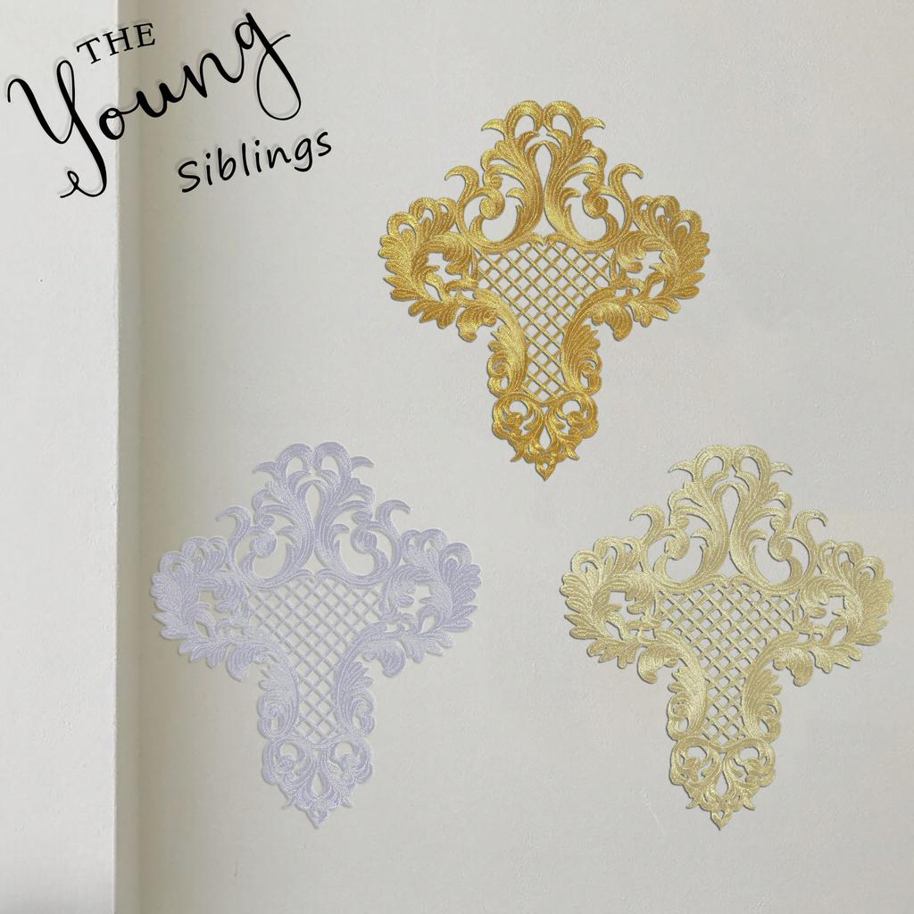 Pattern Embroidery Cloth Sticker Stage Ancient Costume Opera Decorative Dress Hot Stamping Cloth Sticker Diy Handmade Clothing Accessories