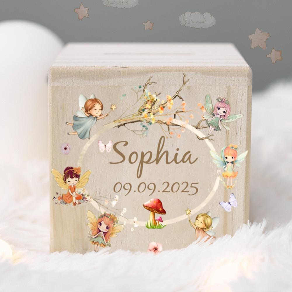 Custom Baby Money Box Personalized Animal Piggy Bank Children Wooden Money Box with Name Birthday Gifts for Baby Kids