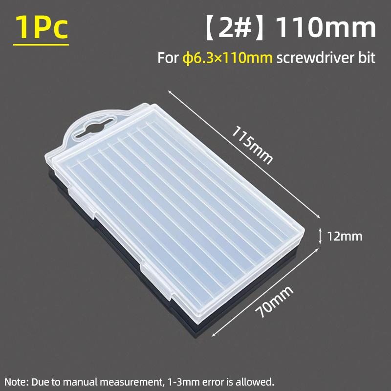 10-Grid Screwdriver Bit Storage Box Plastic Case 1/4" (6.35mm) Hex Shank 75/110/150/200mm Bits Tool Packing Parts Container