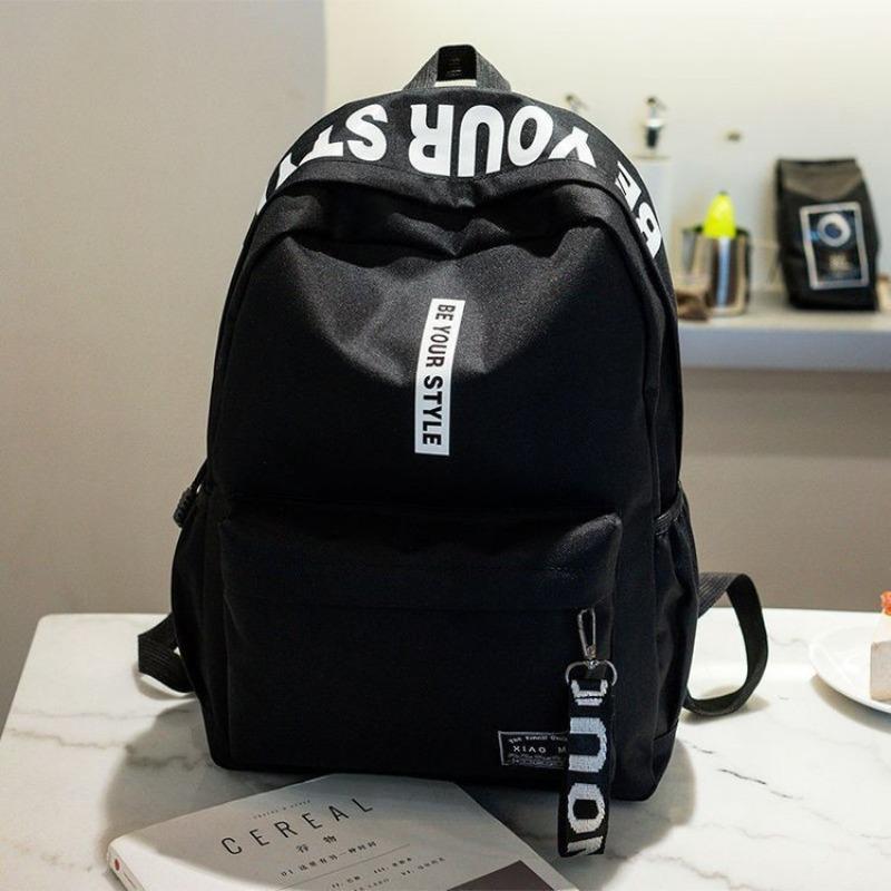 New Backpack Backpack Men and Women Junior High School High School Students Backpack Large Capacity Campus Canvas Double Back