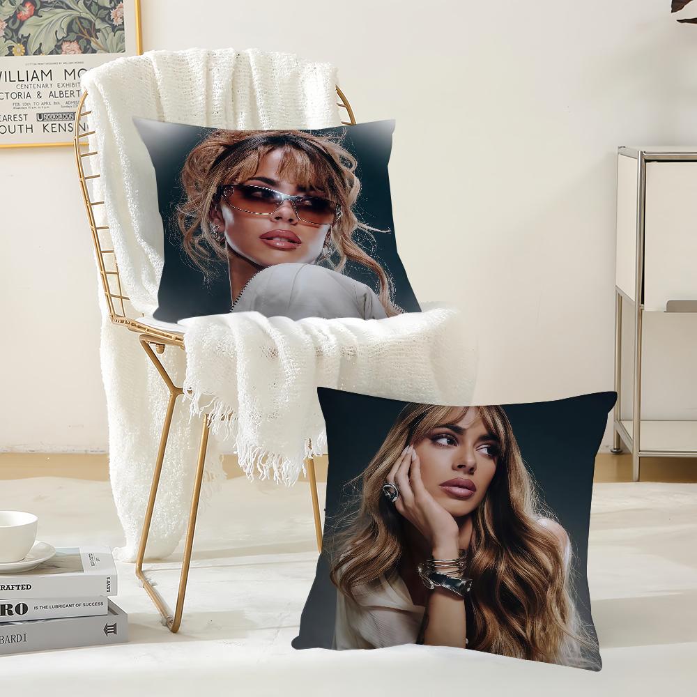 Argentine Singer Tini Pillow Case Office Cushions Suitable For Sofa Car Bedroom Decorative Cushion Cover