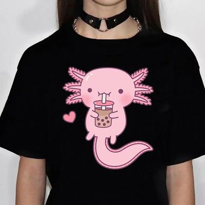 Cute Dinosaur Bubble Tea T Shirt Women Designer Anime Streetwear T-shirts Female Harajuku Funny Women Clothing