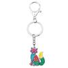 WEVENI Enamel Alloy Cartoon Fox Keychain Charm, Cute Jewelry for Women and Girls, Bags, Wallets, and Cars, Multicolor, 35mm X 28mm