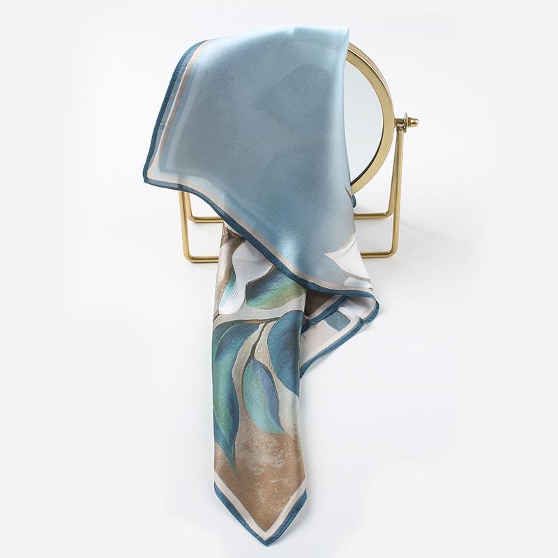 Silk Scarf Versatile Print 53 * 53 Square Scarf Summer Temperament Scarf Women's Gift