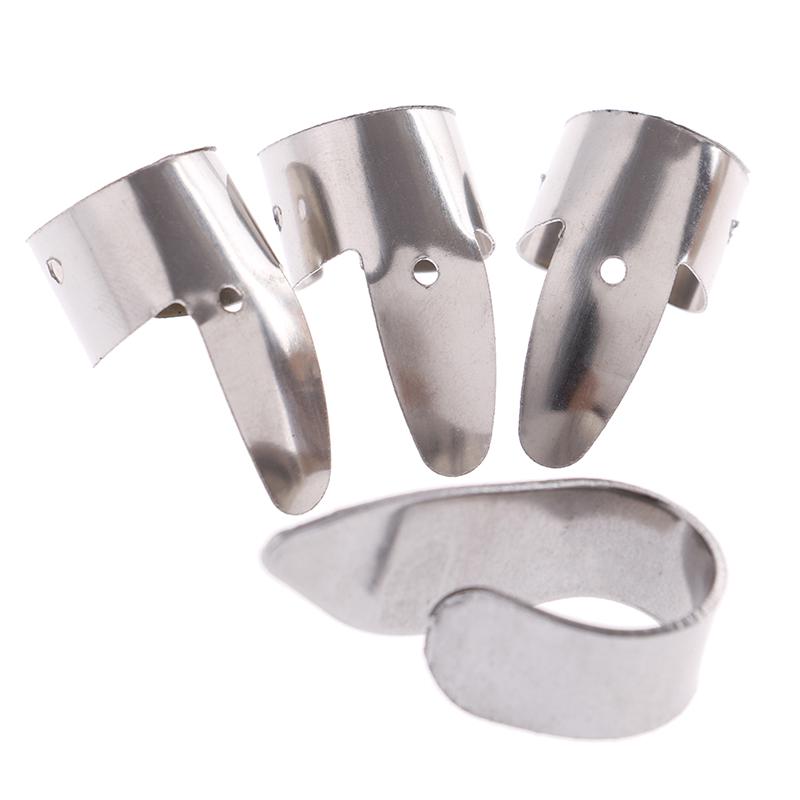 4Pcs Guitar Accessories Finger Picks Plectrums Metal Slide Tools